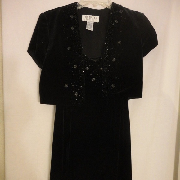 J R Nites Caliendo Dresses & Skirts - J R Nites Caliendo Black Velvety Crop Jacket Dress
